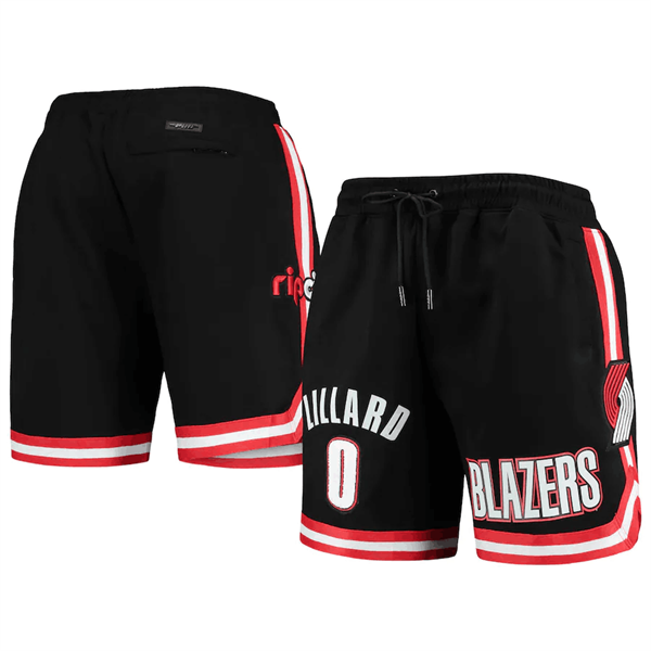 Men's Portland Trail Blazers #0 Damian Lillard Black Shorts Men's Portland Trail Blazers #0 Damian Lillard Black Shorts